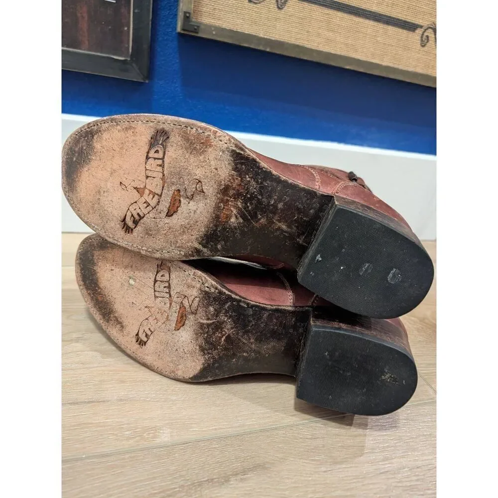 RARE Freebird by Steven Home Booties Women's Size 10 Distressed Leather